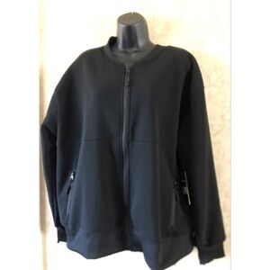 Downtown Motion Black Zip-Up Fleece Jacket 2X New With Tags